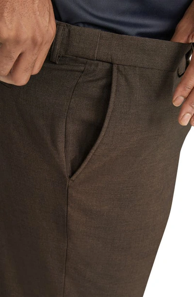 Shop Johnny Bigg Austin Mélange Weave Stretch Dress Pants In Brown