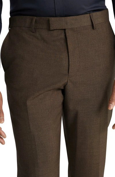 Shop Johnny Bigg Austin Mélange Weave Stretch Dress Pants In Brown