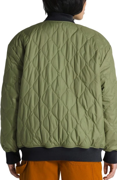 Vans Pickett Quilted Bomber Jacket In Loden Green
