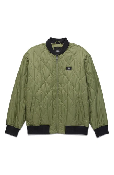 Vans Pickett Quilted Bomber Jacket In Loden Green