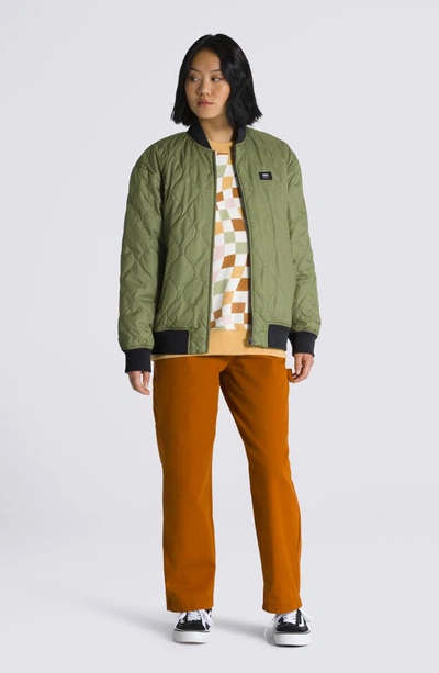 Shop Vans Pickett Quilted Bomber Jacket In Loden Green