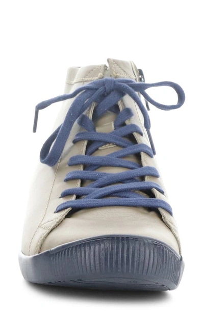 Shop Softinos By Fly London Ibbi Lace-up Sneaker In Sludge/ Navy Supple Leather