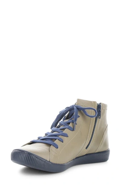 Shop Softinos By Fly London Ibbi Lace-up Sneaker In Sludge/ Navy Supple Leather