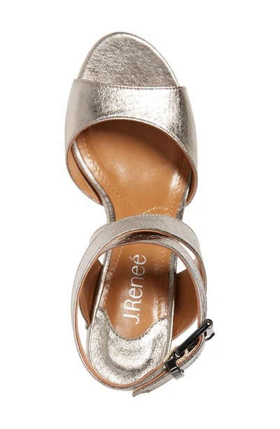 J. Reneé Soncino Strappy Sandal In Metallic Taupe Leather