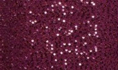 St John V-neck Long Sleeve Sequin Column Gown In Mulberry