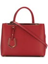 Fendi Mini 2jours Structured Leather Bag, Red