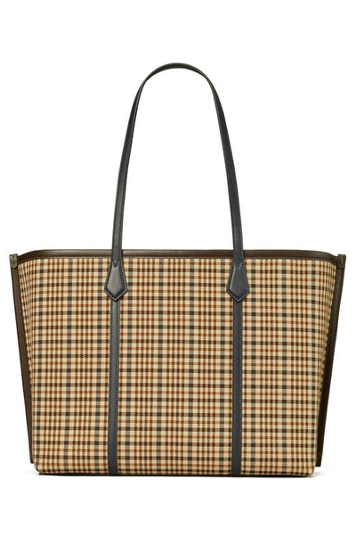 Shop Tory Burch Perry Plaid Triple Compartment Tote In Multi
