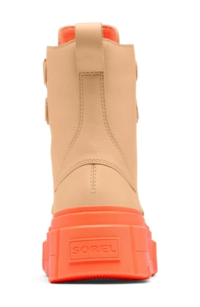 Shop Sorel Caribou X Waterproof Leather Lace-up Boot In Ceramic/ Optimized Orange