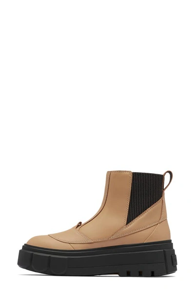 Shop Sorel Waterproof Platform Chelsea Boot In Canoe/ Jet