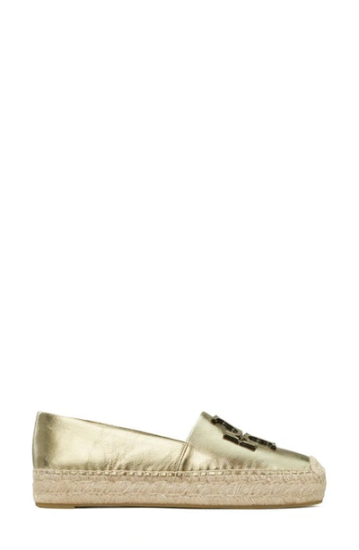 Tory Burch Ines Metallic Logo Espadrilles In Spark Gold
