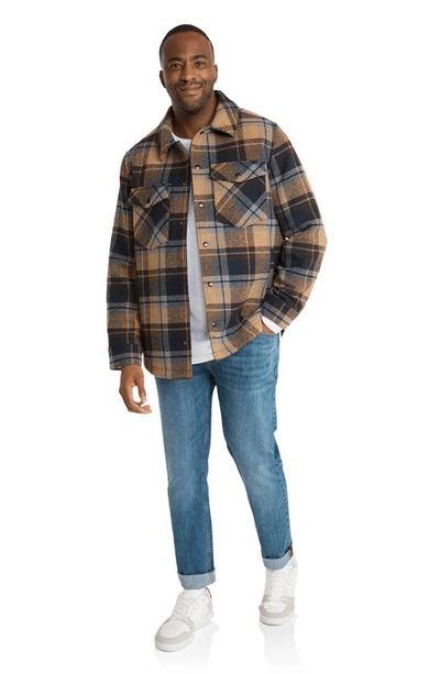Shop Johnny Bigg Kansas Regular Fit Check Shirt Jacket In Brown