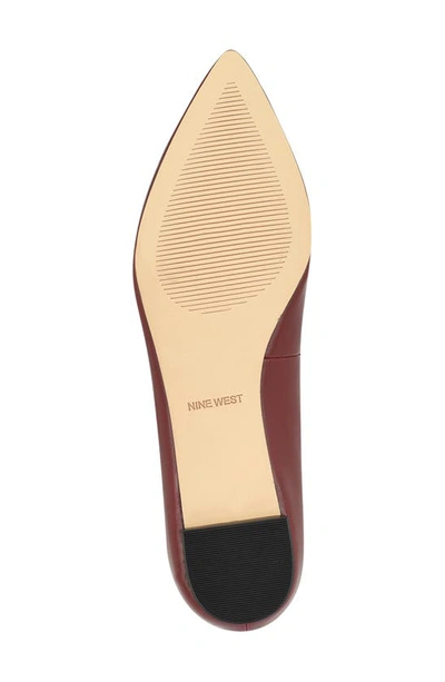 Shop Nine West Abay Pointed Toe Flat In Dark Red