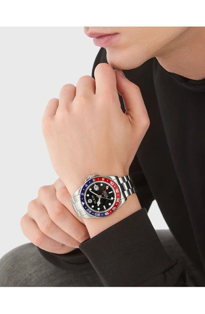 Shop Philipp Plein Gmt-i Challenger Bracelet Watch, 44mm In Stainless Steel