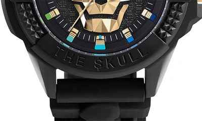 Shop Philipp Plein The $kull Silicone Strap Watch, 44mm In Black Eco Ceramic