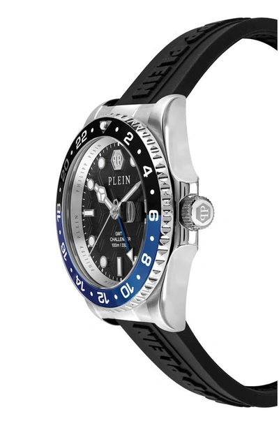 Shop Philipp Plein Gmt-i Challenger Silicone Strap Watch, 44mm In Stainless Steel