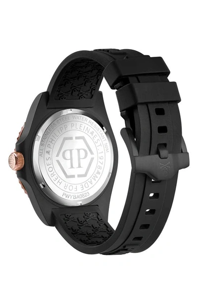 Shop Philipp Plein Gmt-i Challenger Silicone Strap Watch, 44mm In Two Tone