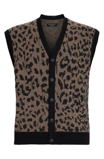 Erskine Sweater Vest In Fawn Brown Ml/blk