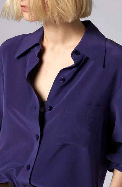 Shop Equipment Quinne Silk Button-up Shirt In Astral Aura