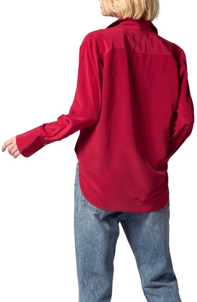Equipment Quinne Silk Button-up Shirt In Persian Red