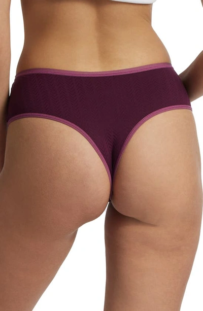 Shop Hanky Panky Movecalm High Waist Thong In Dried Cherry Red/damson Plum