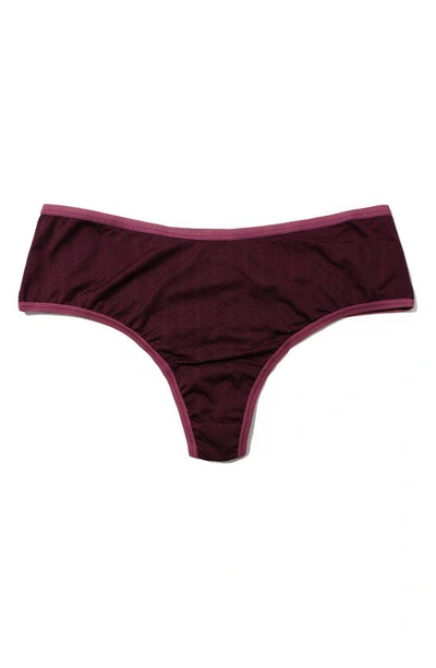 Shop Hanky Panky Movecalm High Waist Thong In Dried Cherry Red/damson Plum