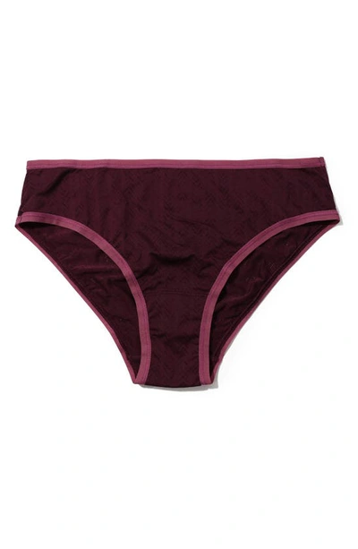 Shop Hanky Panky Movecalm Ruched Back Briefs In Dried Cherry Red/damson Plum