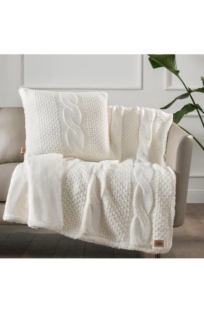 Shop Ugg Erie Cable Knit Accent Pillow In Snow