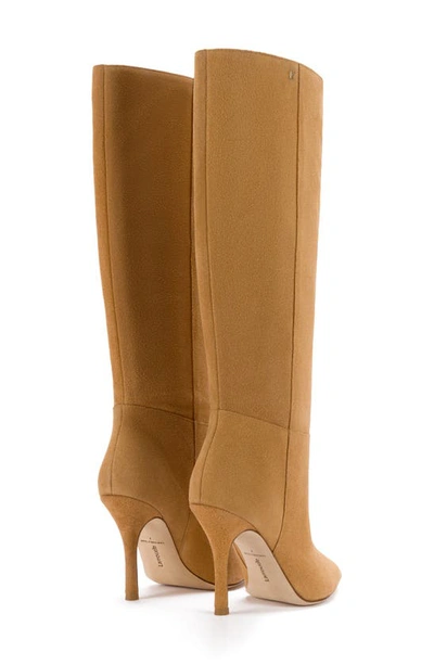 Shop Larroude Kate Pointed Toe Knee High Boot In Toasted