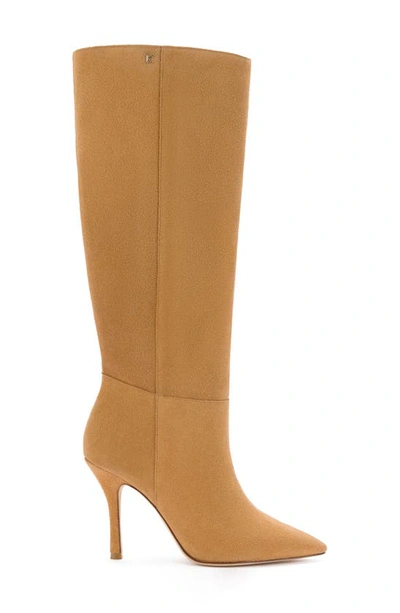 Shop Larroude Kate Pointed Toe Knee High Boot In Toasted