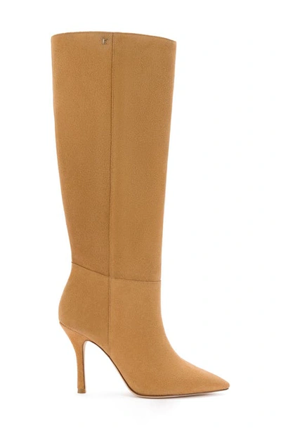 Larroude Kate Pointed Toe Knee High Boot In Toasted