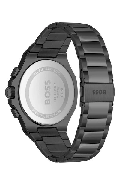 Shop Hugo Boss Taper Chronograph Bracelet Watch, 45mm In Black