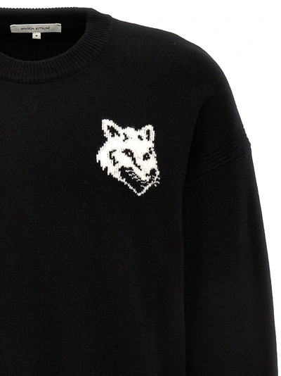 Shop Maison Kitsuné Fox Head Sweater, Cardigans Black