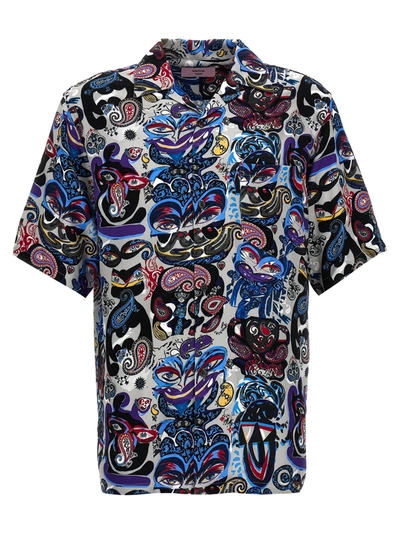 Shop Martine Rose Grey Creature Shirt, Blouse Multicolor