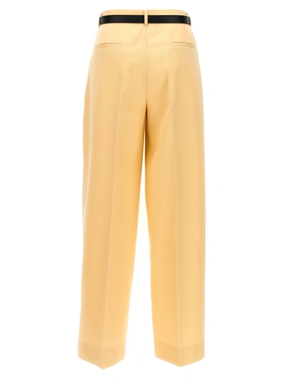 Shop Jil Sander Wool  Pences Pants Yellow