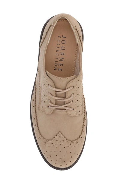Shop Journee Collection Claudiya Derby In Taupe
