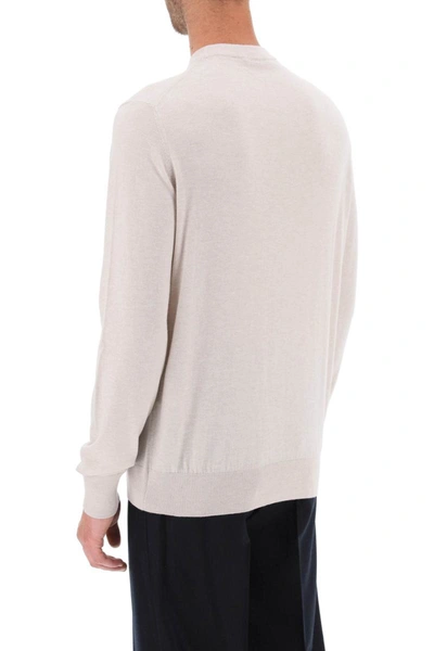 Shop Agnona Cashmere Silk Sweater In Beige