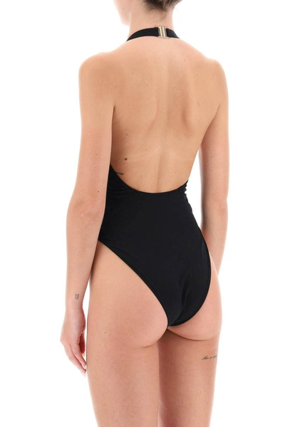 Shop Alaïa Alaia One-piece Swimsuit With Belt In Black