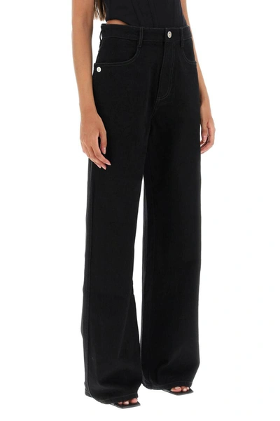 Shop Dion Lee Wide Leg Jeans In Black