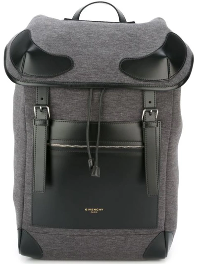 Givenchy Rider Flannel & Leather Backpack, Gray In Grey