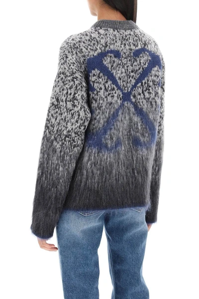 Shop Off-white Arrow Mohair Sweater In Grey