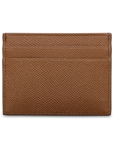 Shop Dolce & Gabbana Woman  Brown Calf Leather Card Holder