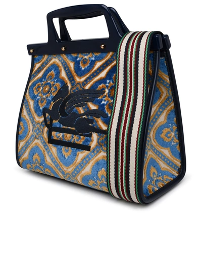 Shop Etro Woman  Love Trotter Multicolor Cotton Blend Midi Bag