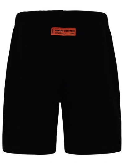 Shop Heron Preston Man  Black Cotton Bermuda Shorts