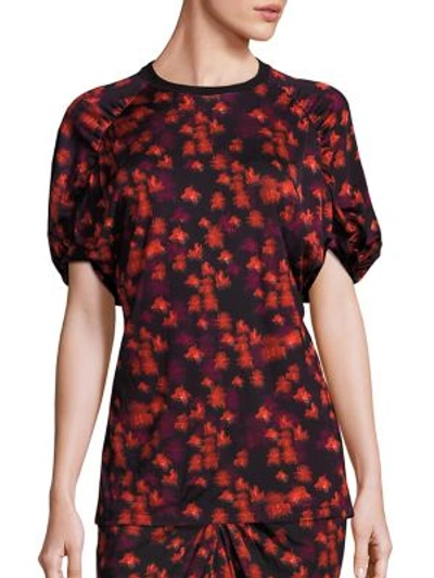 Shop Givenchy Floral Print Jersey Top In Multi