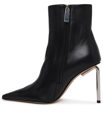 Shop Off-white Woman  Silver Allen Frame Black Leather Ankle Boots