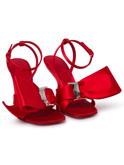 Shop Ferragamo Salvatore  Woman Salvatore  Helena Red Satin Sandals