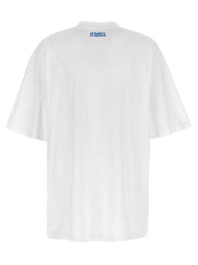 Shop Vetements Men Ecstasy Printed Cotton T-shirt In White