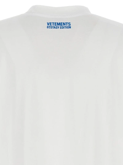 Shop Vetements Men Ecstasy Printed Cotton T-shirt In White