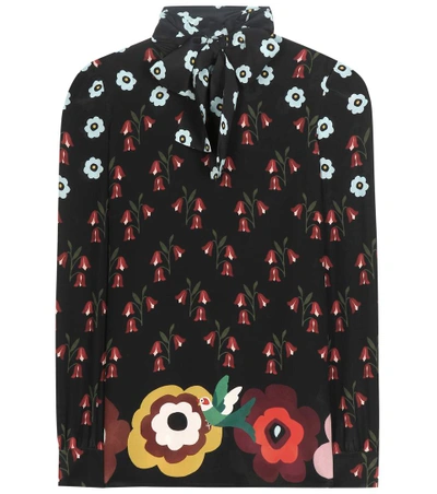 Shop Red Valentino Printed Silk Shirt In Eero