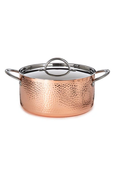 Berghoff Hammered Copper Six-piece Cookware Set In Copper Silver